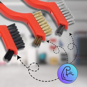 Набор из трех проволочных многофункциональных щеток для чистки полировального станка.