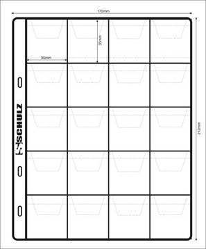 SCHULZ Альбом для монет разных размеров на 221 монету. Черный