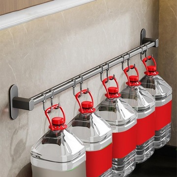 Вешалка для одежды настенная. Кухонная штанга с крючками.