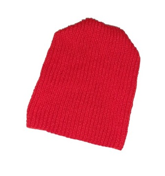 CZERWONA czapka beanie zimowa z wełną NOWA Hmade