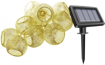 GIRLANDA 10 LED теплый металлический солнечный светильник P-703