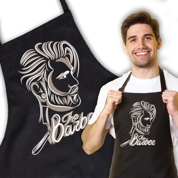 Fartuch Czarny Prezent Dla Fryzjera THE BARBER Wz