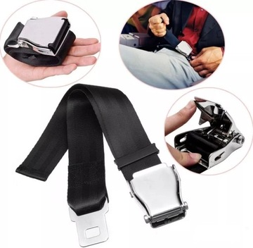 ЧЕРНЫЙ УДЛИНИТЕЛЬ РЕМНЯ БЕЗОПАСНОСТИ В САМОЛЕТЕ