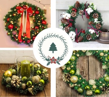 ВЕНОК РОЖДЕСТВЕНСКИЙ КРЕМОВЫЙ УКРАШЕНИЕ 24см