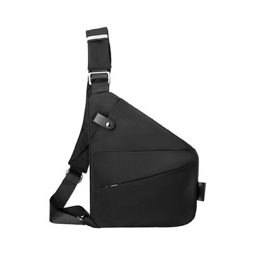 Torba typu Sling dla mężczyzn, swobodna, osobista, kieszonkowa, plecak na ramię, czarna, lewa