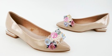 GOODIN ЖЕНСКИЕ ТУФЛИ С КРИСТАЛЛАМИ, БЕЖЕВЫЙ R39