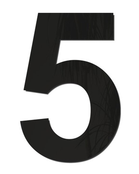 Numer na drzwi cyfra litera czarna ARIAL 7cm
