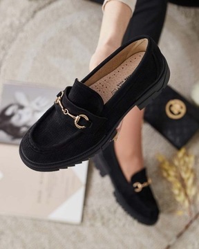 ЧЕРНЫЕ ЖЕНСКИЕ МОКАСИНЫ С ДЕКОРАЦИЕЙ IMERILLA 39