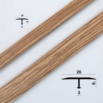 Пороговая планка для панелей и плитки Т-образная 18мм 2м