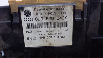 AUDI A3 8L FACELIFT PŘEPÍNAČ KLIMATIZACE I VENTILACE 8L0820043K