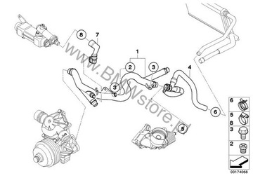 BMW 5 E60 E61 2.0 D M47N2 PŘÍVOD VODY TRUBKA WAZ CHLADIČŮ OLEJE 7805356