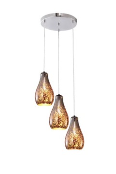 Lampa wisząca ZŁOTA DEKORACYJNA LED FILAMENT EFEKT 3D E27 ŻYRANDOL