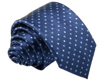 KRAWAT ŻAKARD GRANATOWY WE WZOREK [2427]