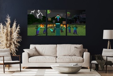 3x НАСТЕННЫЕ КАРТИНЫ MINECRAFT TRIPTIQUE 50x70