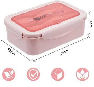 1400ML DUŻA LUNCH BOX ŚNIADANIÓWKA TRZYKOMORO