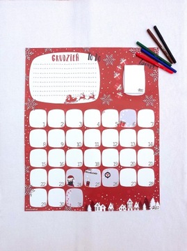 ZMYWALNY planer ADWENTOWY kalendarz XXL notes