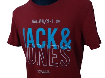 III BLUZKA JACK & JONES XL CZERWONA BAWEŁNA 100%