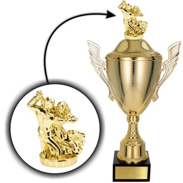 PIĘKNY puchar z figurką Taniec 33 cm +GRAWER