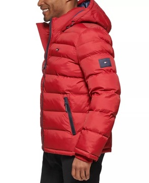 Tommy Hilfiger pikowana zimowa kurtka męska Quilted czerwona L