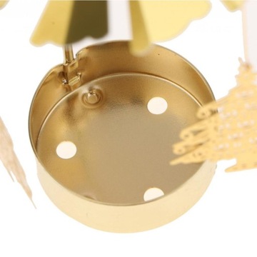 Złoty obrotowy świecznik Wotywny uchwyt na lampkę do herbaty Przechowywanie Księżyc i kot