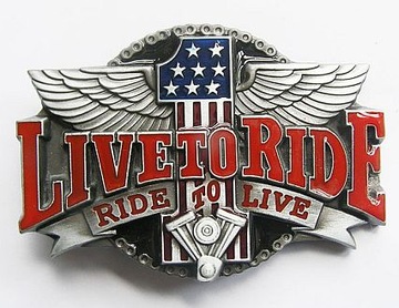 LIVE to RIDE ... V1 klamra zapinka stare srebro