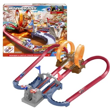 HOT WHEELS TOR SAMOCHODOWY PODWÓJNA PĘTLA ZESTAW MARIO FORTECA BOWSERA +AUT