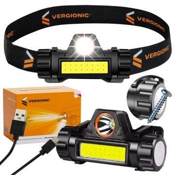 USB-налобный фонарь COB с магнитом VERGIONIC
