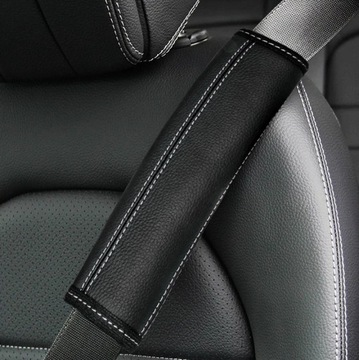 ЧЕХОЛЫ НА РЕМНИ БЕЗОПАСНОСТИ ЭКОКОЖА ЧЕРНЫЙ КОМПЛЕКТ НАКЛАДОК НА РЕМНЯ БЕЗОПАСНОСТИ