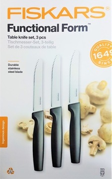 FISKARS Zestaw komplet 3 noży do pomidorów nóż jarzyniak nożyk ząbkowany