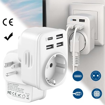 Eu-US PL PL Travel Adapter Plugcl Plugc