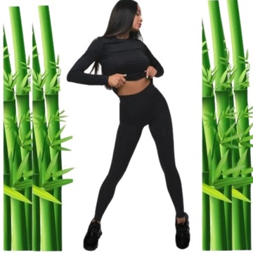 Premium LEGGINSY bambusowe DAMSKIE długie 2XL/3XL