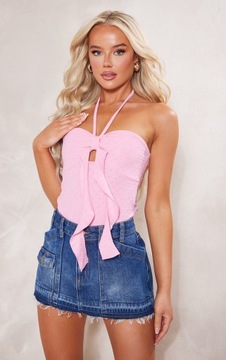 PRETTYLITTLETHING BODY WIĄZANE NA SZYI RÓŻOWE R40 L D537103