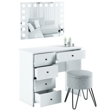 TOALETKA BIAŁA LUSTRO OŚWIETLENIE LED