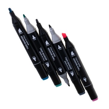 Спиртовые маркеры двухсторонние в футляре, 48 баз.