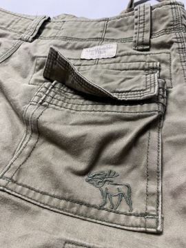 Abercrombie & Fitch A F oryginalne SPODENKI/ BOJÓWKI khaki 6kieszeni W 30