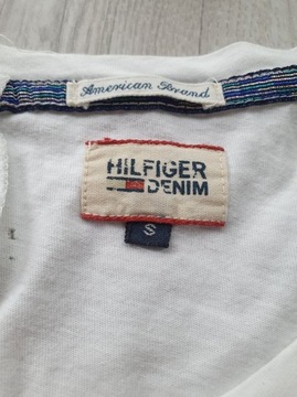 BLUZKA DAMSKA T-shirt Biały TOMMY HILFIGER r. 36 S