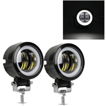 2SZT LAMPA ROBOCZA HALOGEN SZPERACZ LED RING 12V