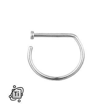 srebrny NOSTRIL D-RING TYTAN0WY kolczyk DO NOSA 1,0/10 mm