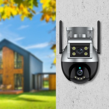 ДВОЙНАЯ НАРУЖНАЯ ВРАЩАЮЩАЯСЯ КАМЕРА TUYA SMART НА ПОЛЬСКОМ ЯЗЫКЕ 4MPX IP WIFI