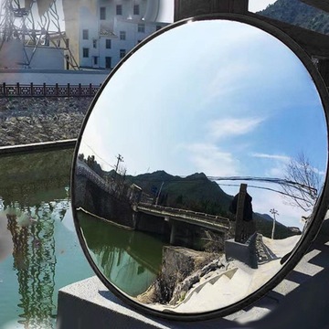 w-выпуклое зеркало, зеркало для дорожного движения, зеркало для слепых зон, 60 см, для помещений, черное