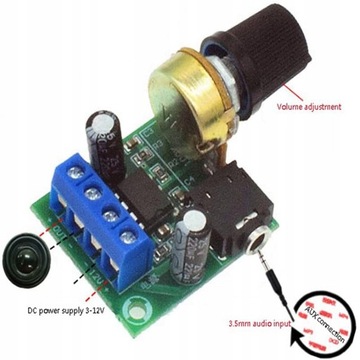 2 . LM386 Mini Audio, регулятор громкости