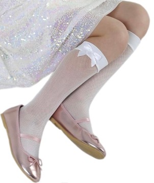 FUNPOL BIAŁE PODKOLANÓWKI KABARETKI DANCE ONE SIZE