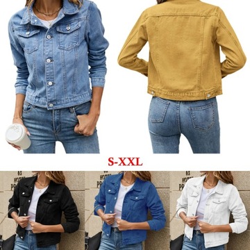 Women's Denim Jackets Fashion Female Casual Long S