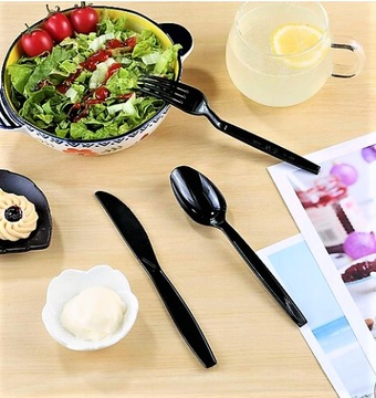 50шт ОДНОРАЗОВЫЕ ВИЛКИ ЧЕРНЫЕ ТОЛСТЫЕ МНОГОРАЗОВЫЕ ПЛАСТИКОВЫЕ СТОЛОВЫЕ ПРИБОРЫ