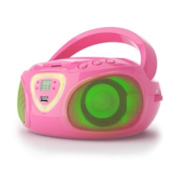Głośnik przenośny radio odtwarzacz AUX CD BT FM DAB boombox różowy