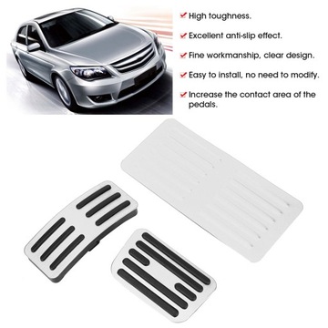 Противоскользящие автомобильные тормозные колодки, комплект алюминиевых чехлов на педаль