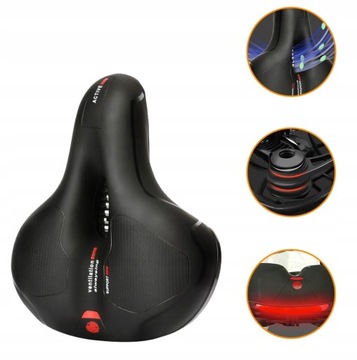 БОЛЬШОЕ УДОБНОЕ СЕДЛО, МЯГКОЕ СЕДЛО ДЛЯ ГОРОДСКОГО ВЕЛОСИПЕДА, ШИРОКАЯ АМОРТИРОВКА.