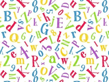 OBRUS CERATA DLA DZIECI PLAMOODPORNA KOLOROWE LITERKI NA URODZINY STÓŁ 140