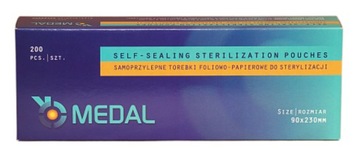 Torebki do sterylizacji MEDAL papier folia 90x230mm (200 szt.)