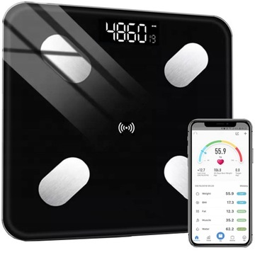 Waga Łazienkowa Kompaktowa BLUETOOTH FALCON SLIM Analityczna SMART 1 sztuka